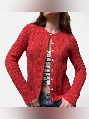 Vintage j crew cable knit cardigan